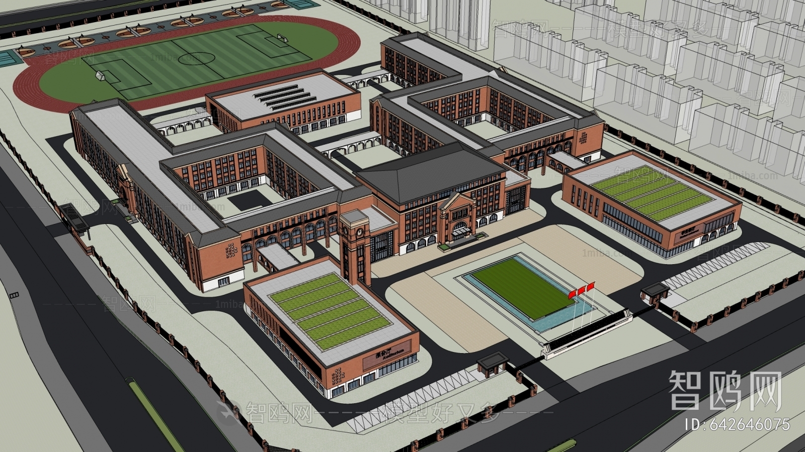 Modern Architectural Bird's-eye View Planning