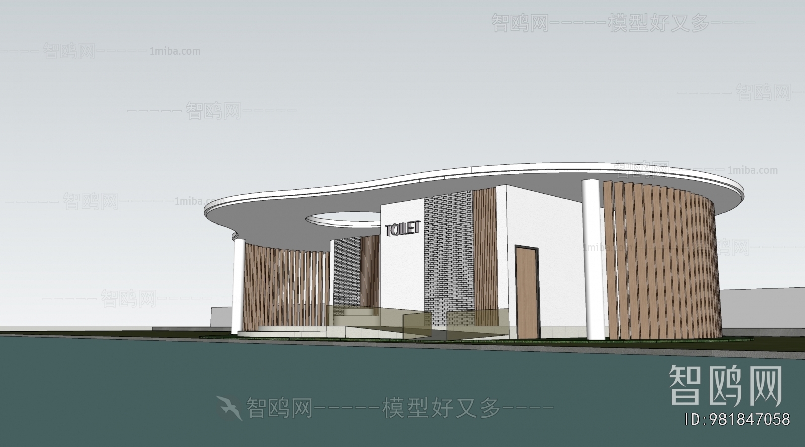 现代公共厕所卫生间建筑
