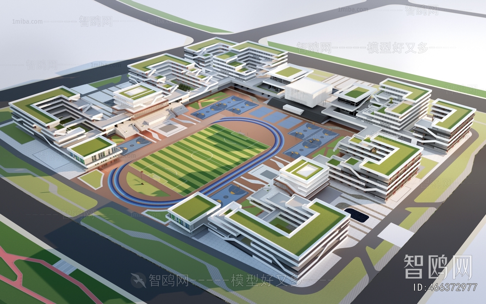 Modern Architectural Bird's-eye View Planning