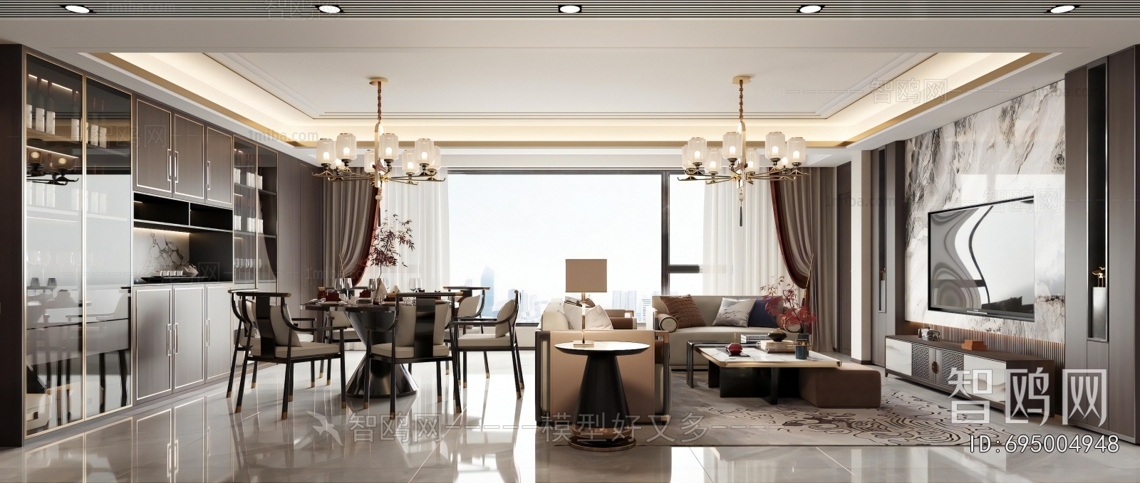 New Chinese Style A Living Room