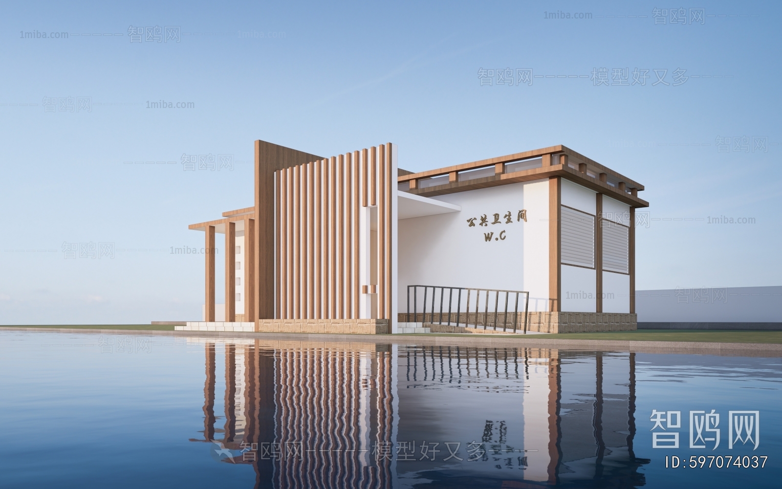 现代公共厕所卫生间建筑