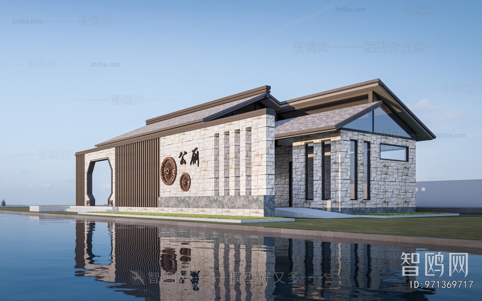 新中式公共厕所卫生间建筑