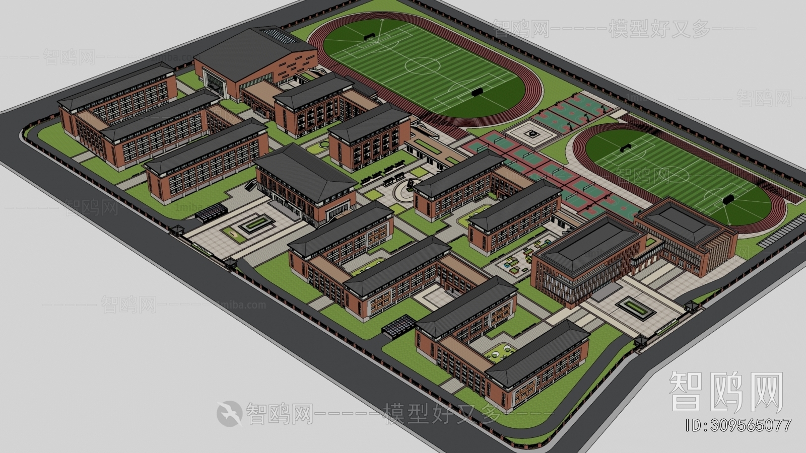 Modern Architectural Bird's-eye View Planning