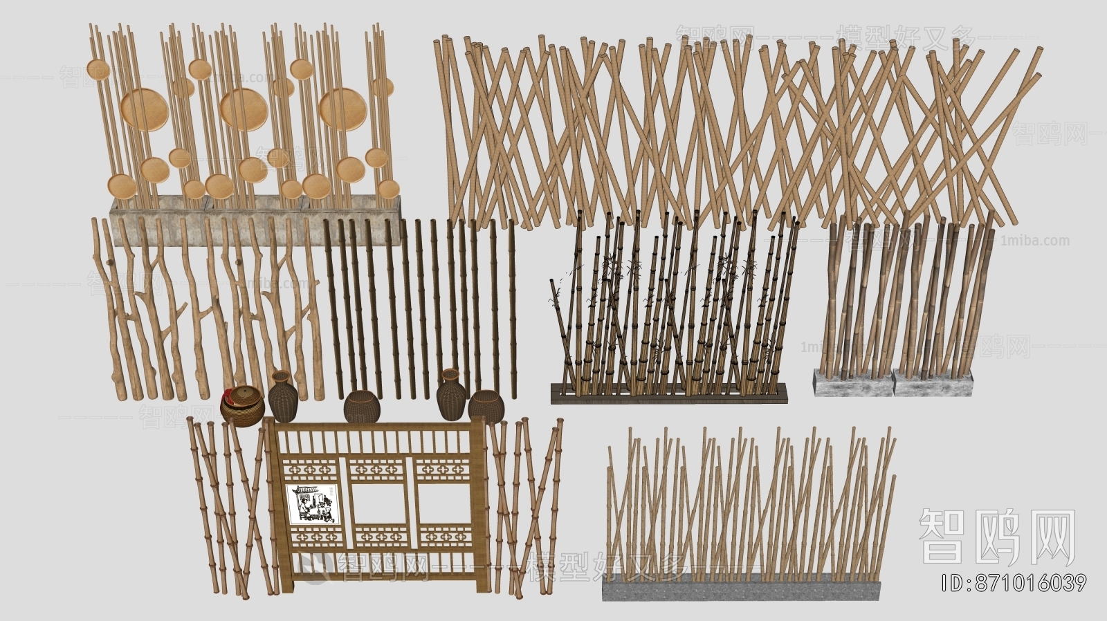 New Chinese Style Wooden Screen Partition