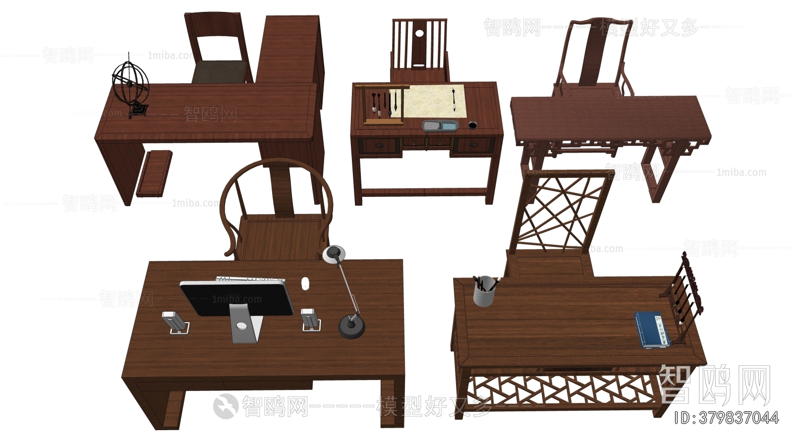 Chinese Style Computer Desk And Chair