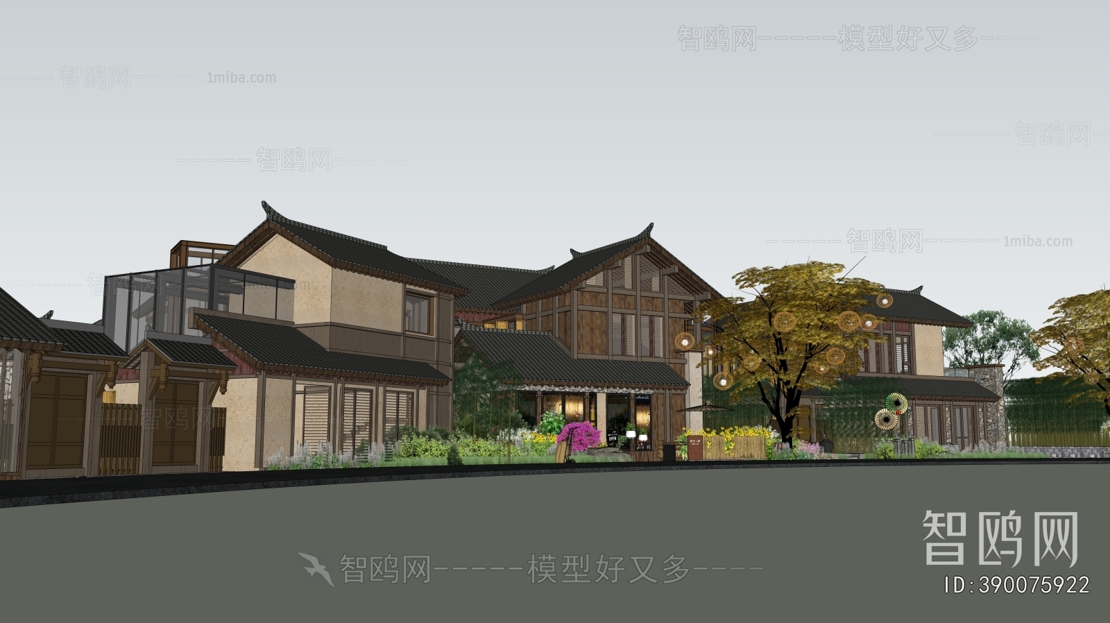 New Chinese Style Appearance Of Commercial Building