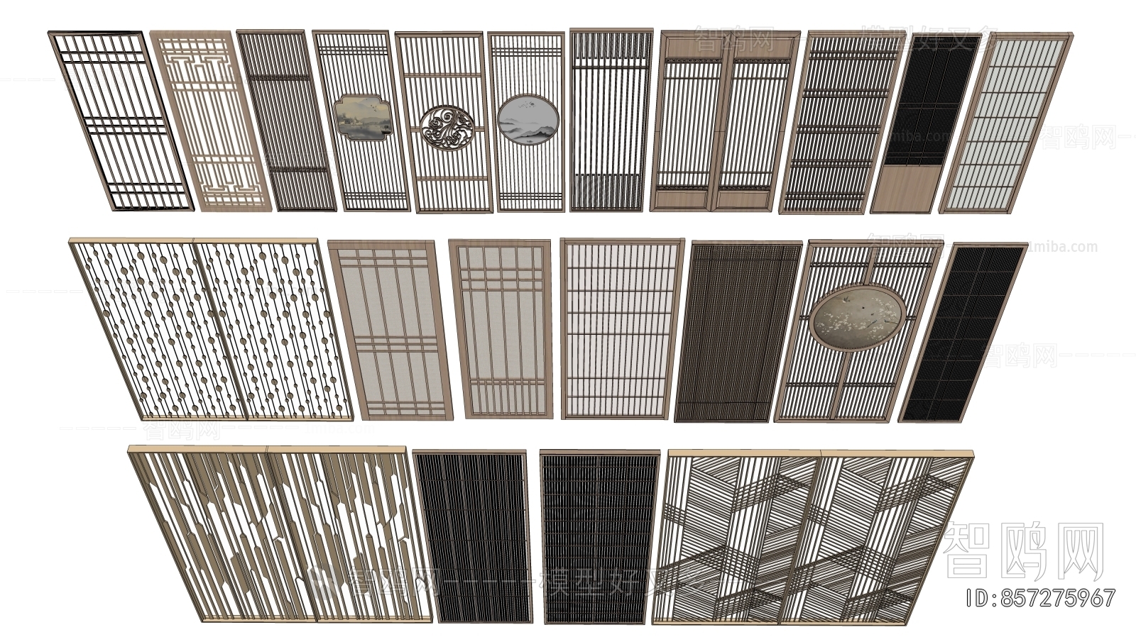 New Chinese Style Wooden Screen Partition