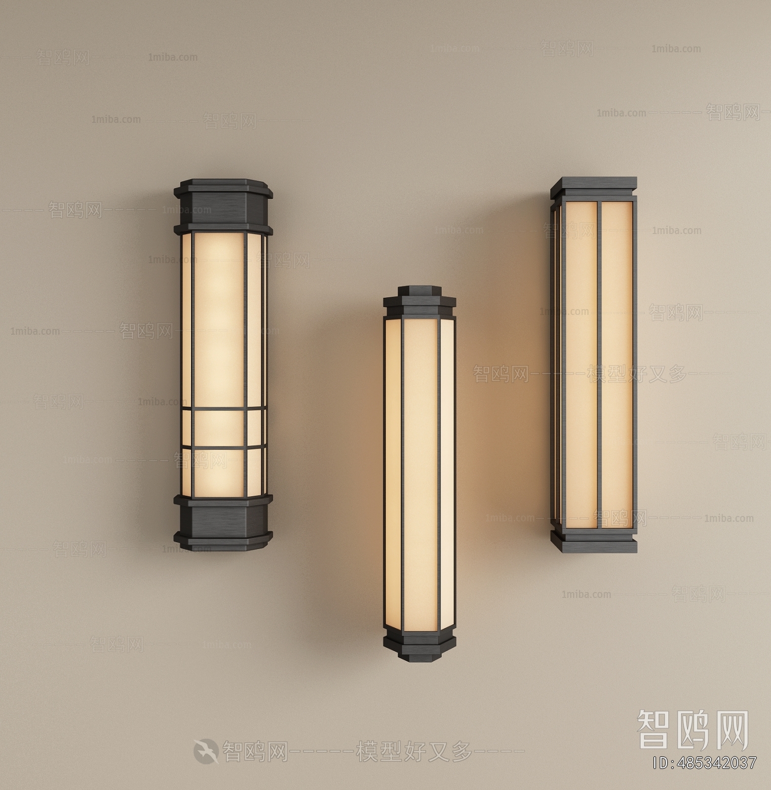 新中式长条壁灯组合