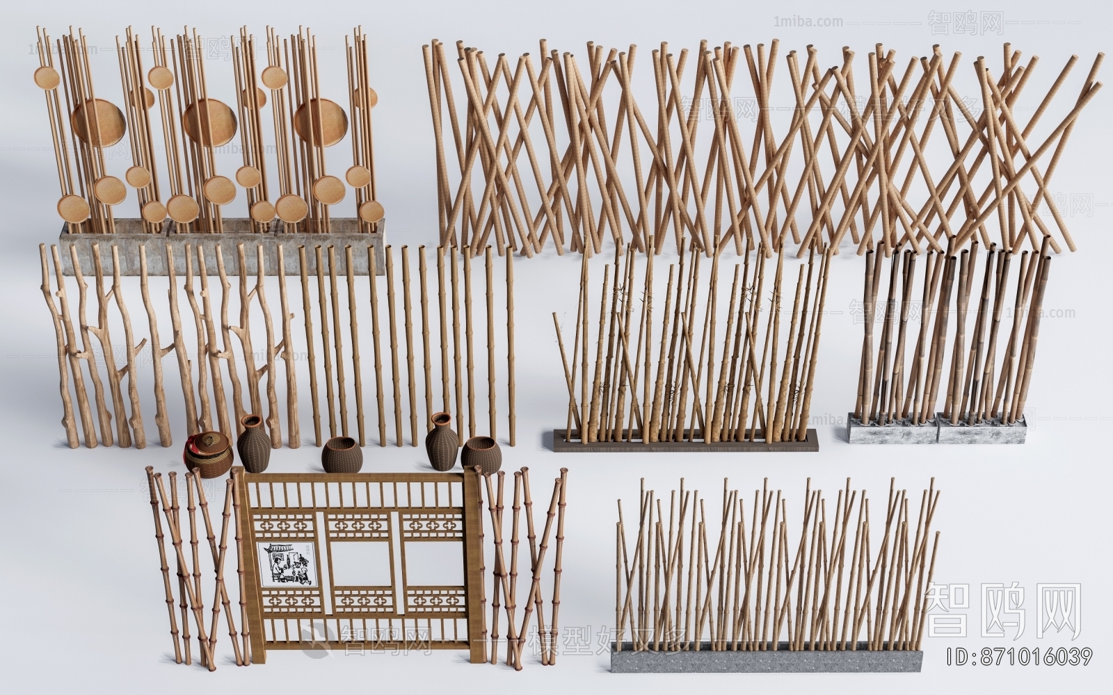 New Chinese Style Wooden Screen Partition