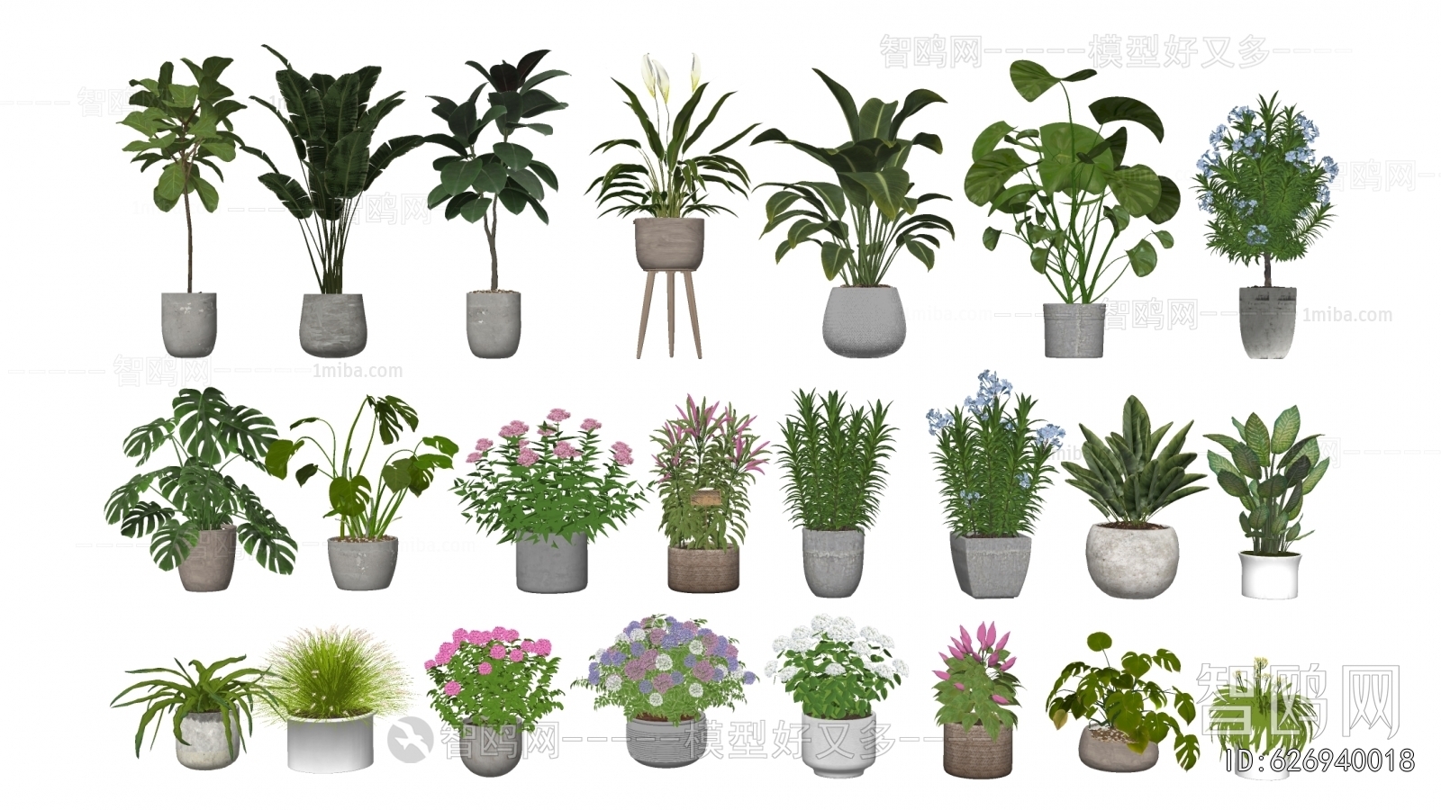 Modern Potted Green Plant