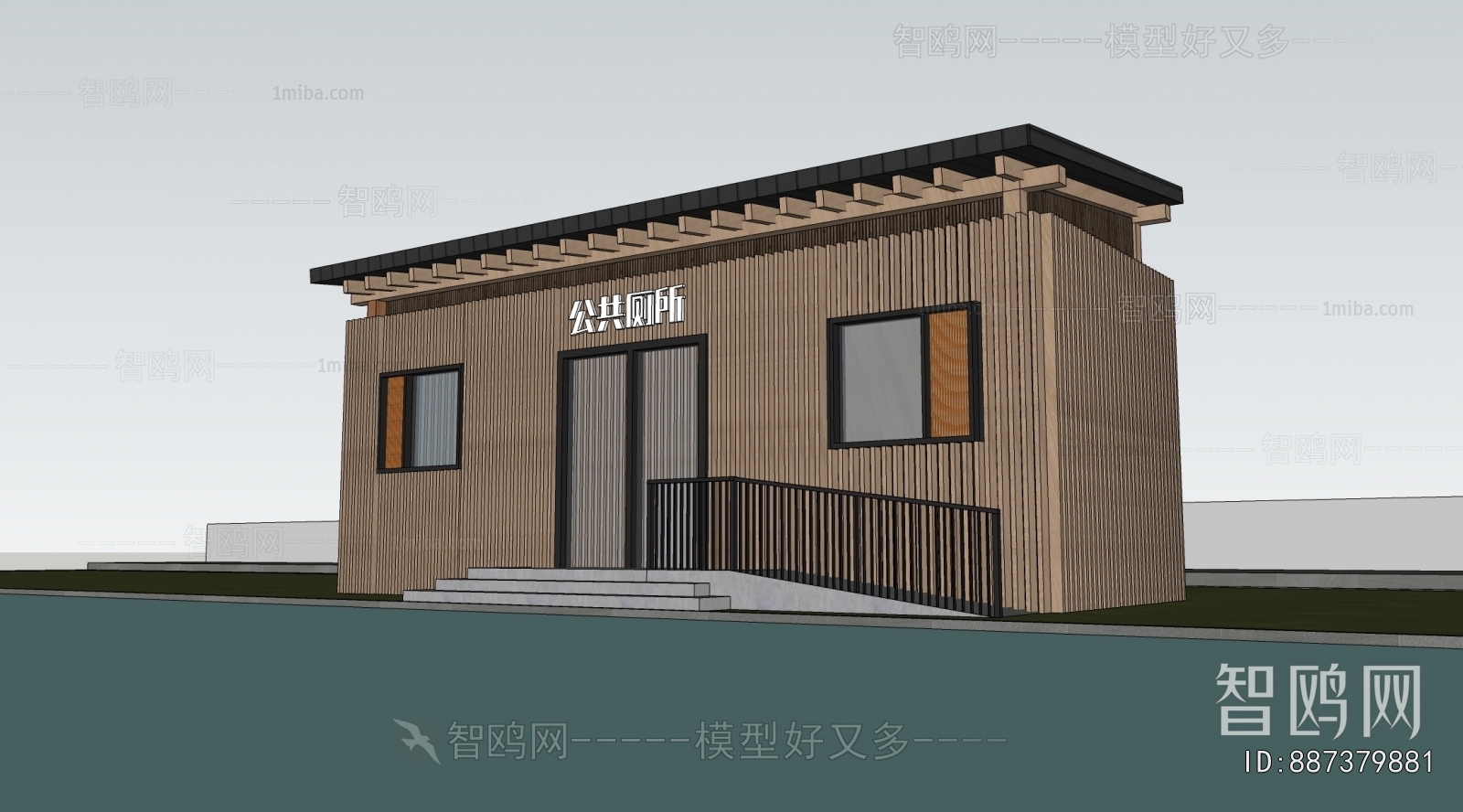 现代公共厕所卫生间建筑