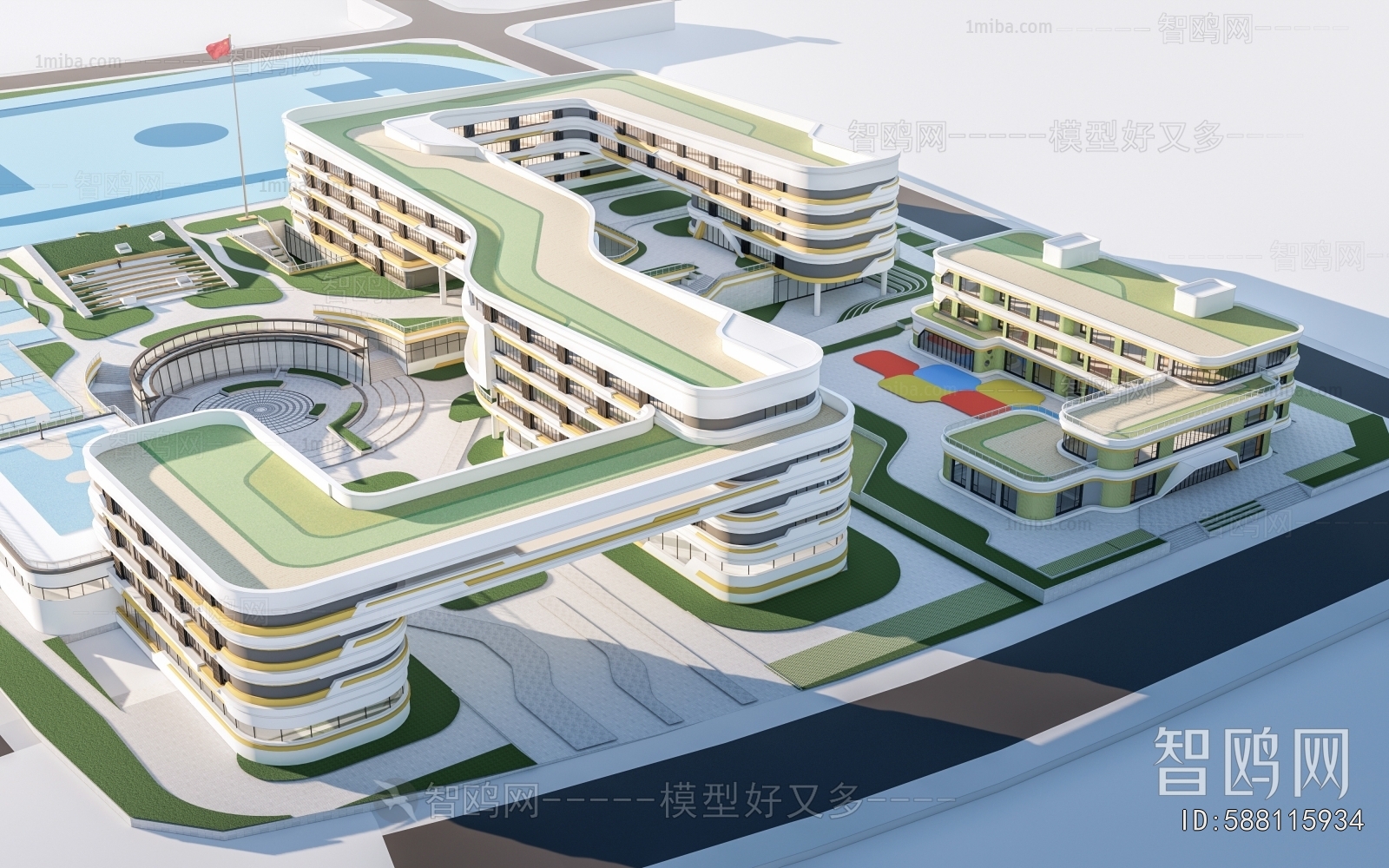 Modern Architectural Bird's-eye View Planning