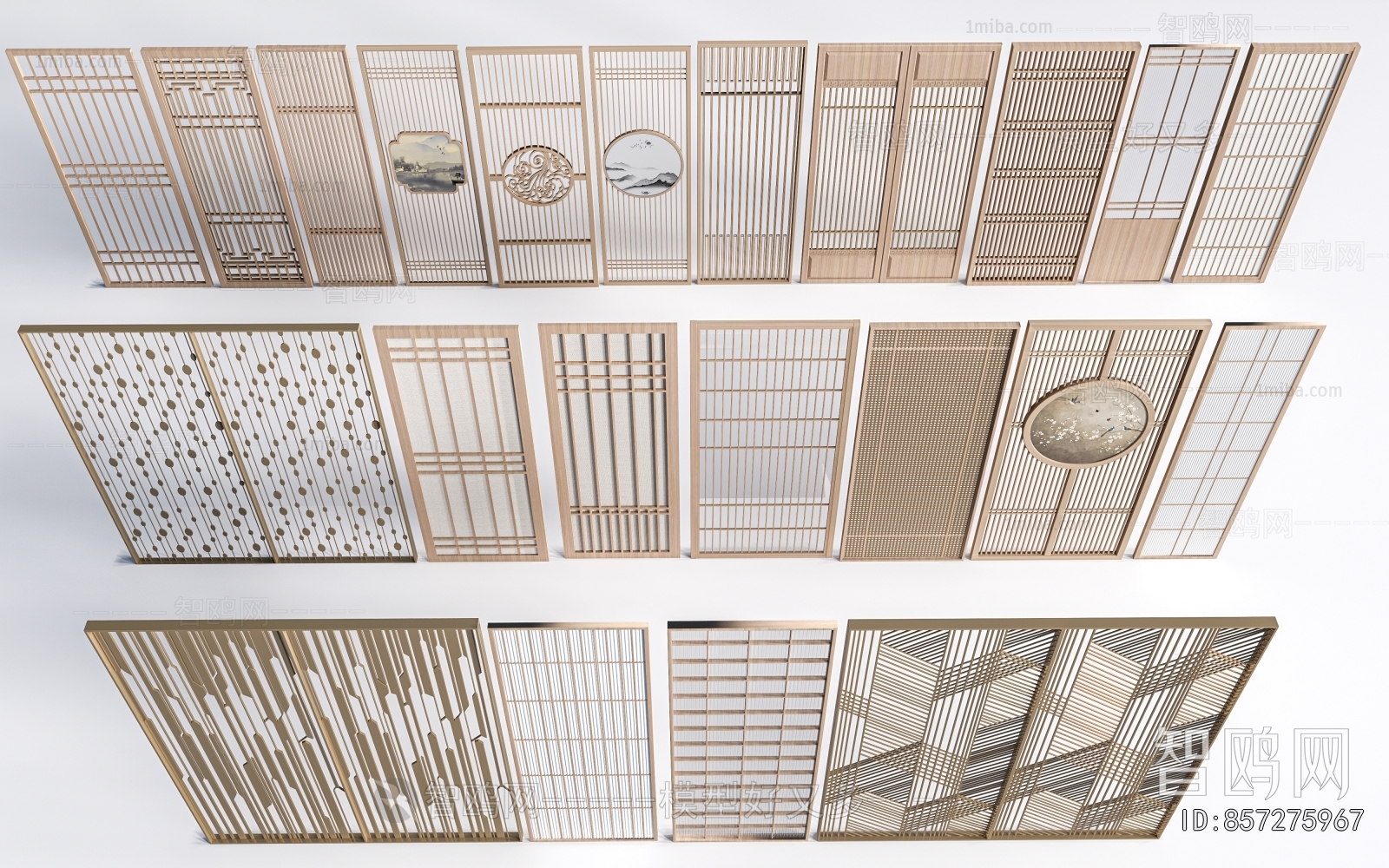 New Chinese Style Wooden Screen Partition