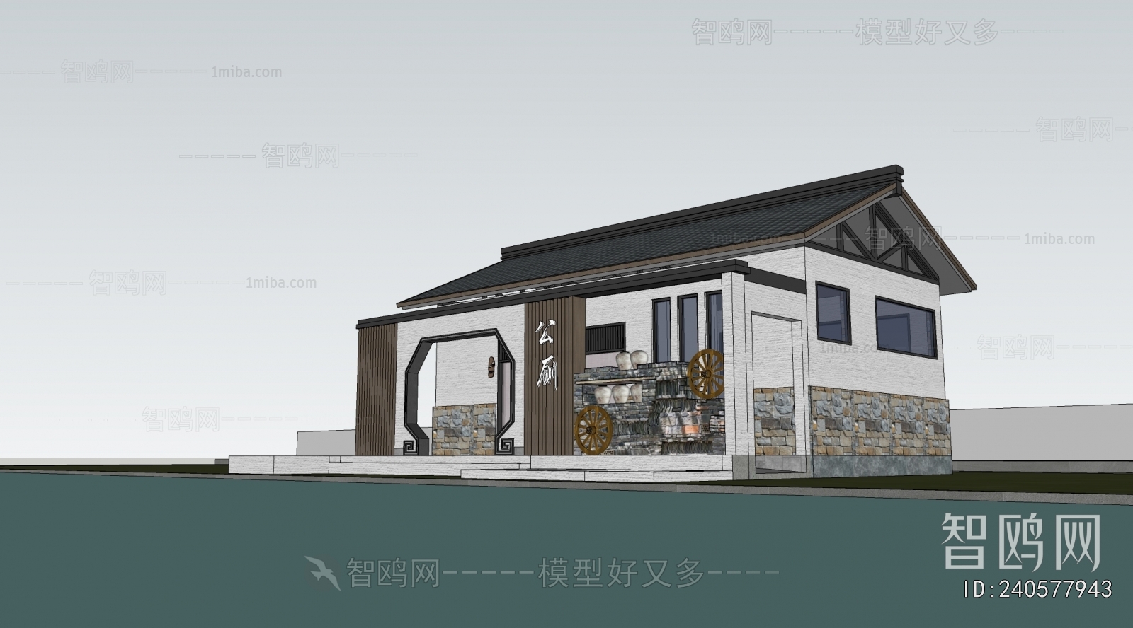 新中式公共厕所卫生间建筑