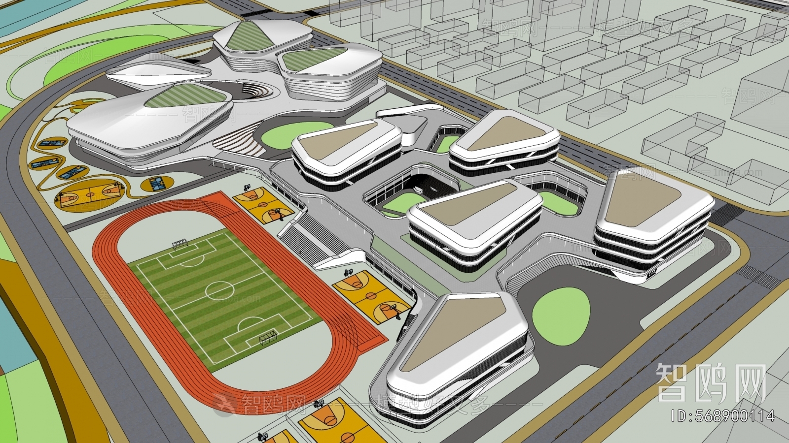 Modern Architectural Bird's-eye View Planning