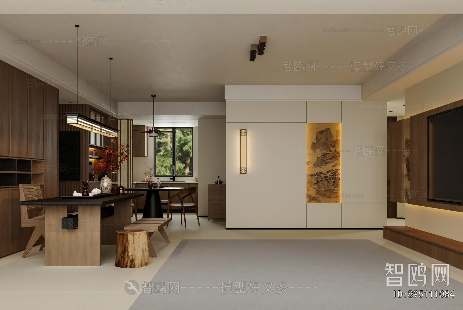 New Chinese Style A Living Room