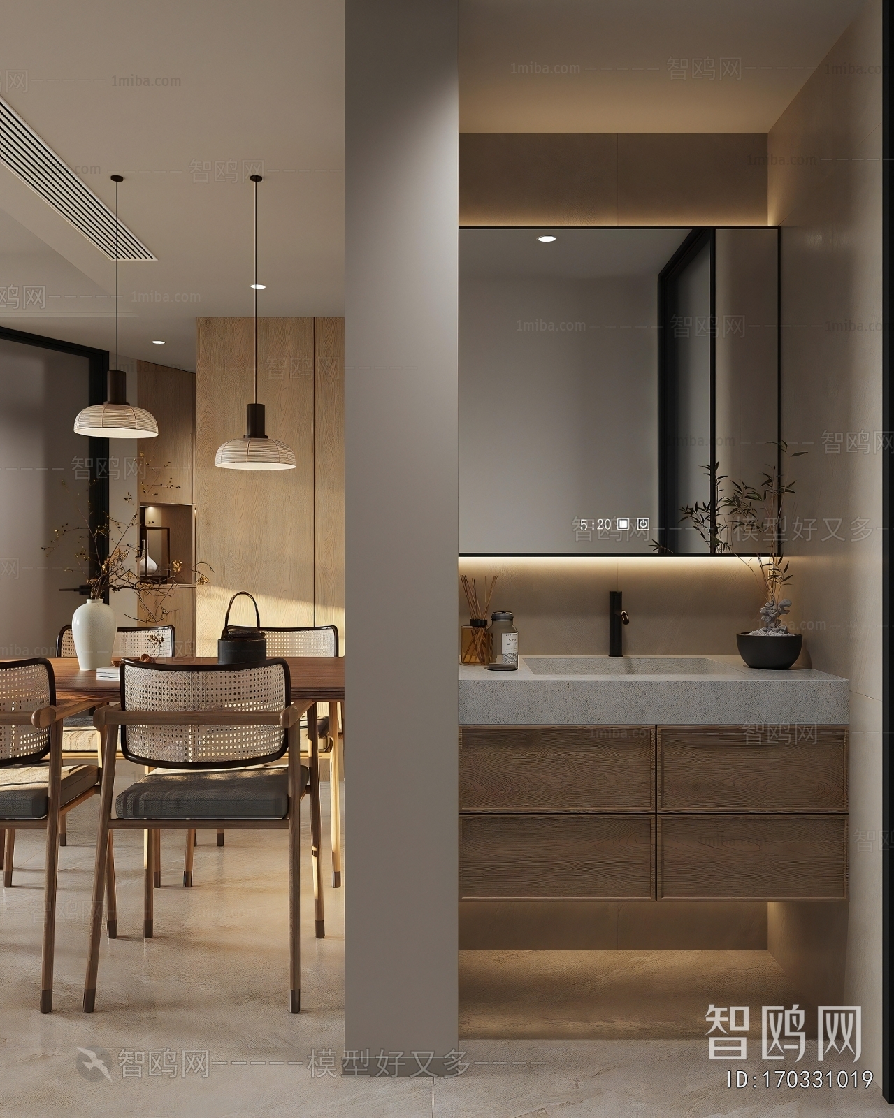 New Chinese Style A Living Room