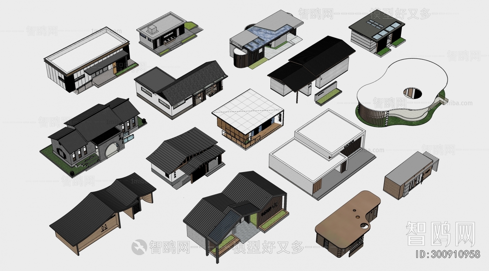 新中式公厕建筑组合