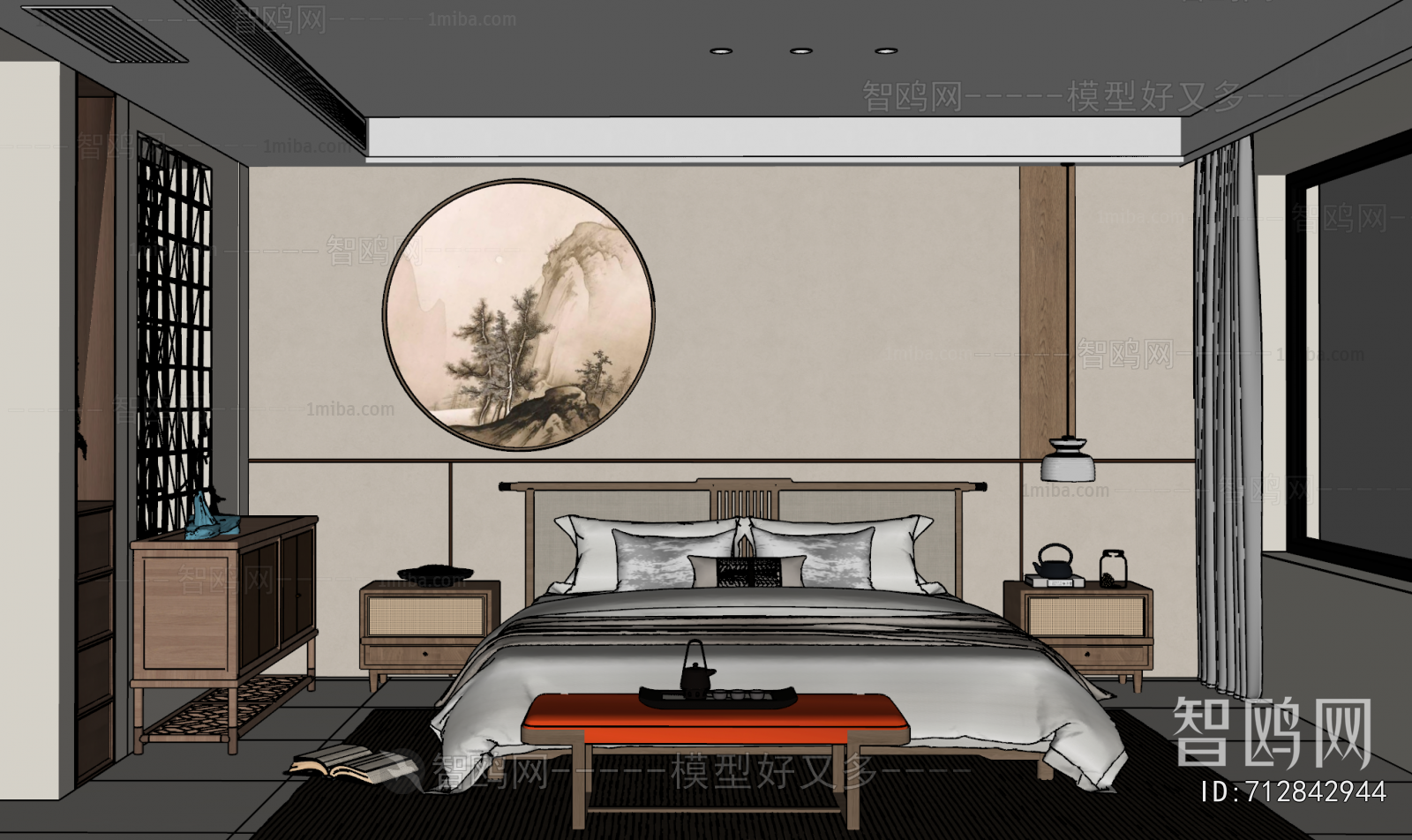 New Chinese Style Bedroom