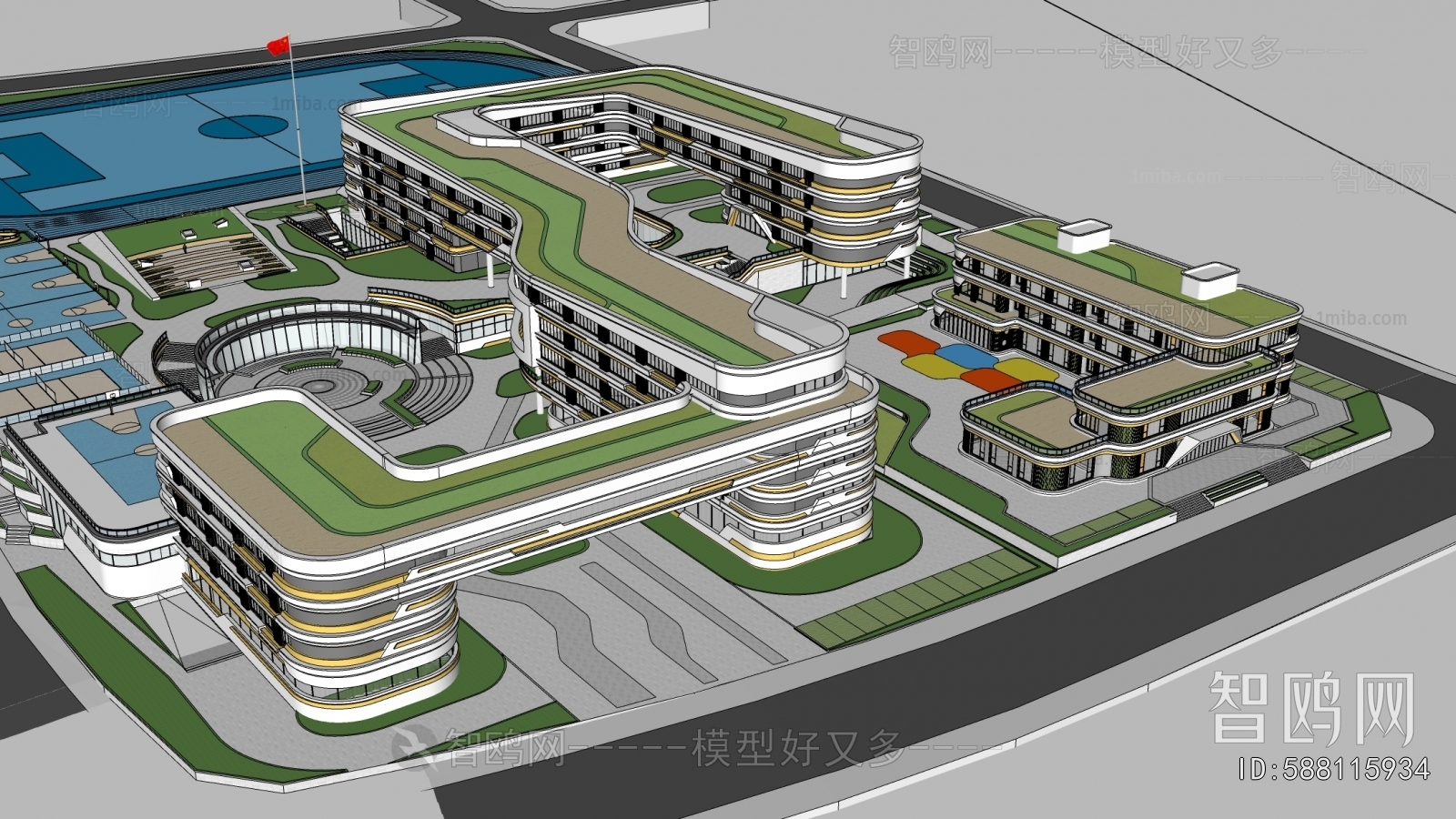 Modern Architectural Bird's-eye View Planning