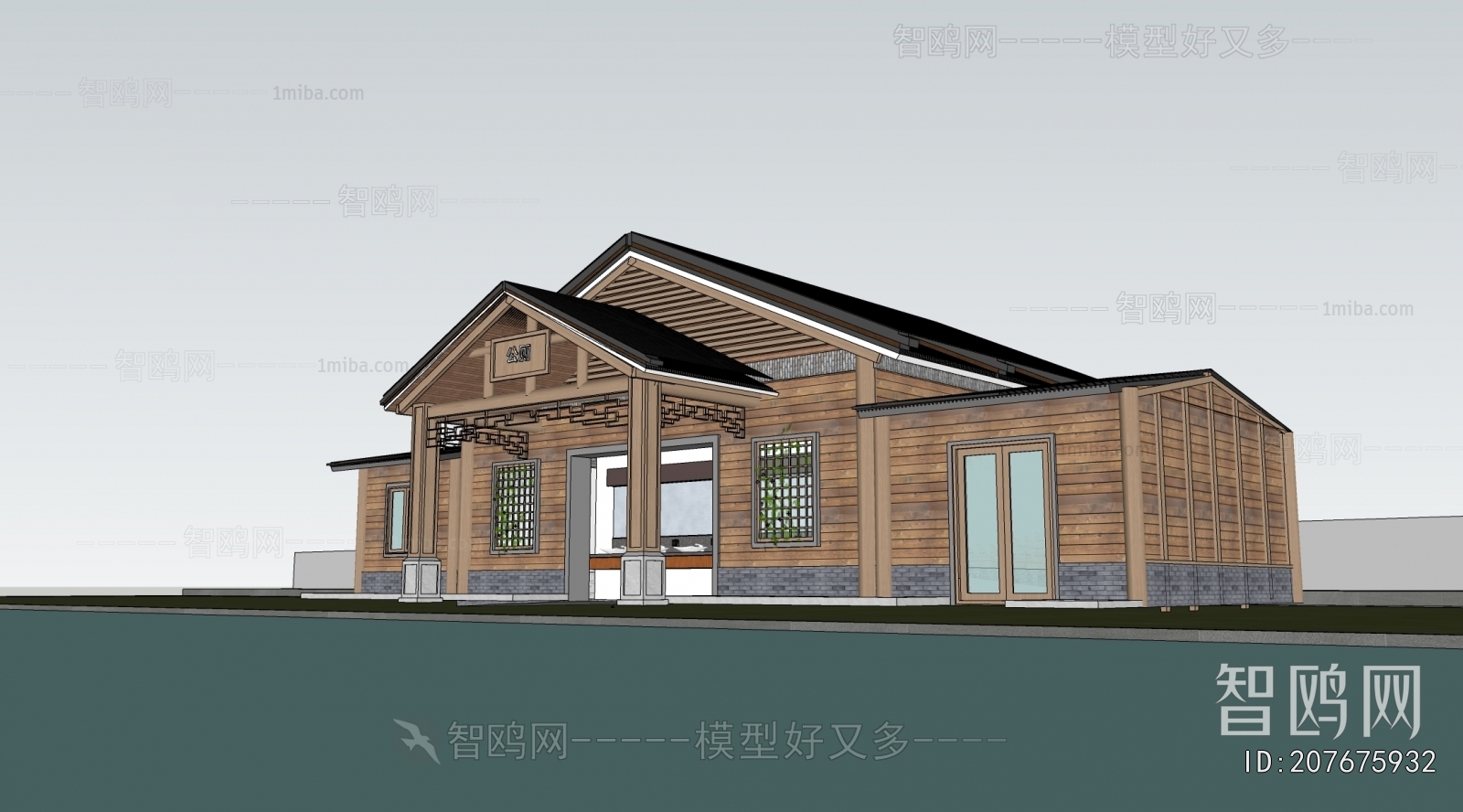 新中式公共厕所卫生间建筑