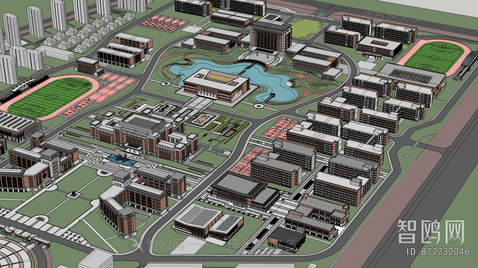 Modern Architectural Bird's-eye View Planning