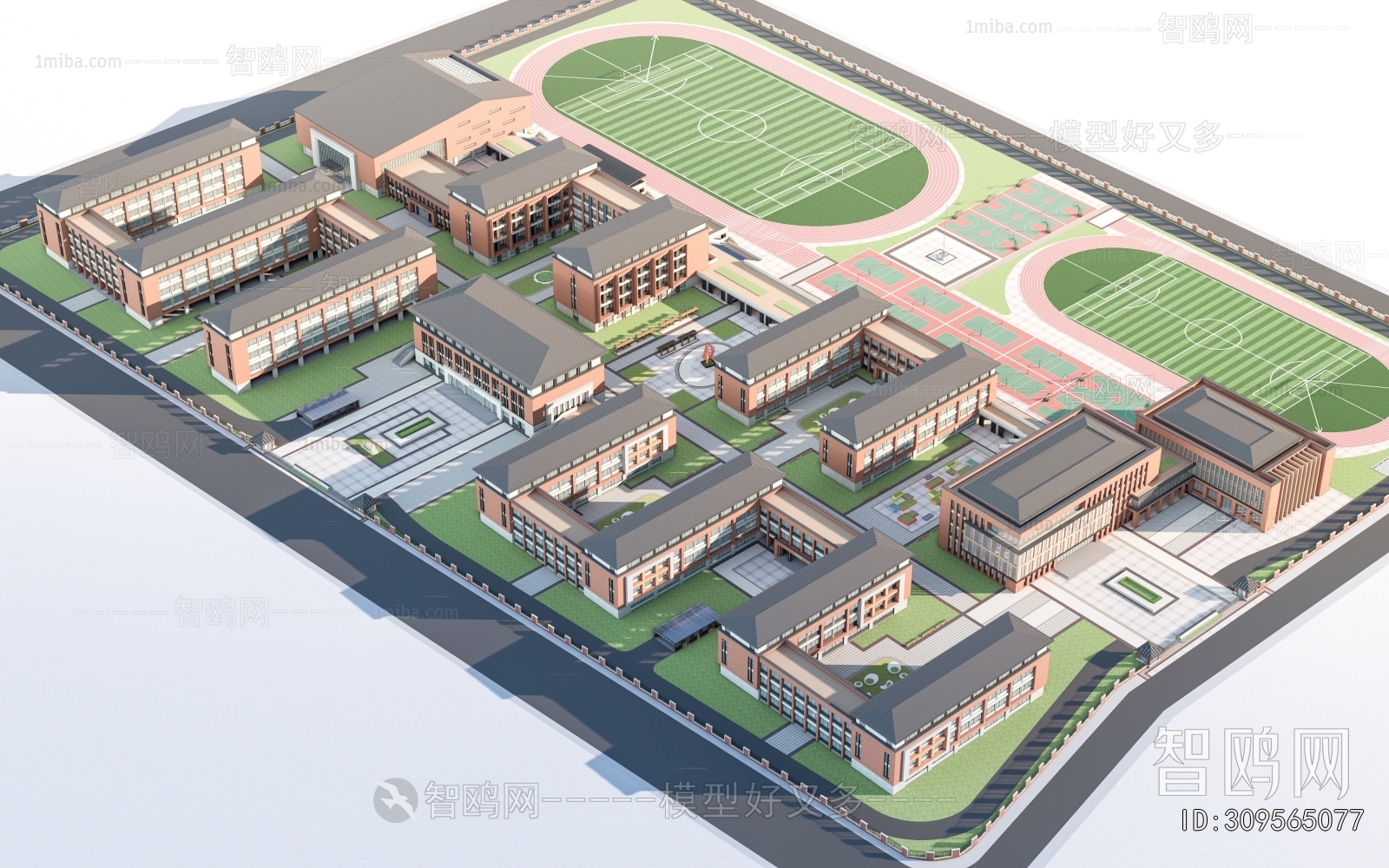 Modern Architectural Bird's-eye View Planning