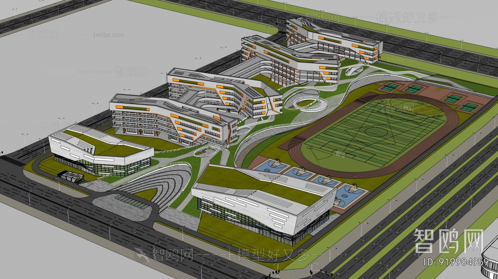 Modern Architectural Bird's-eye View Planning