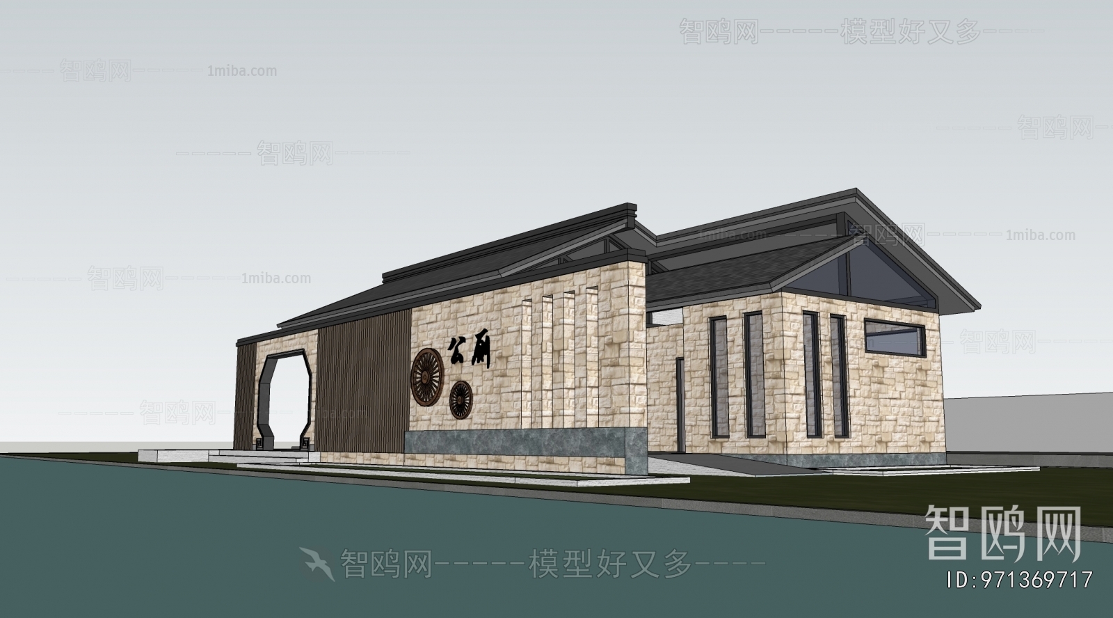 新中式公共厕所卫生间建筑