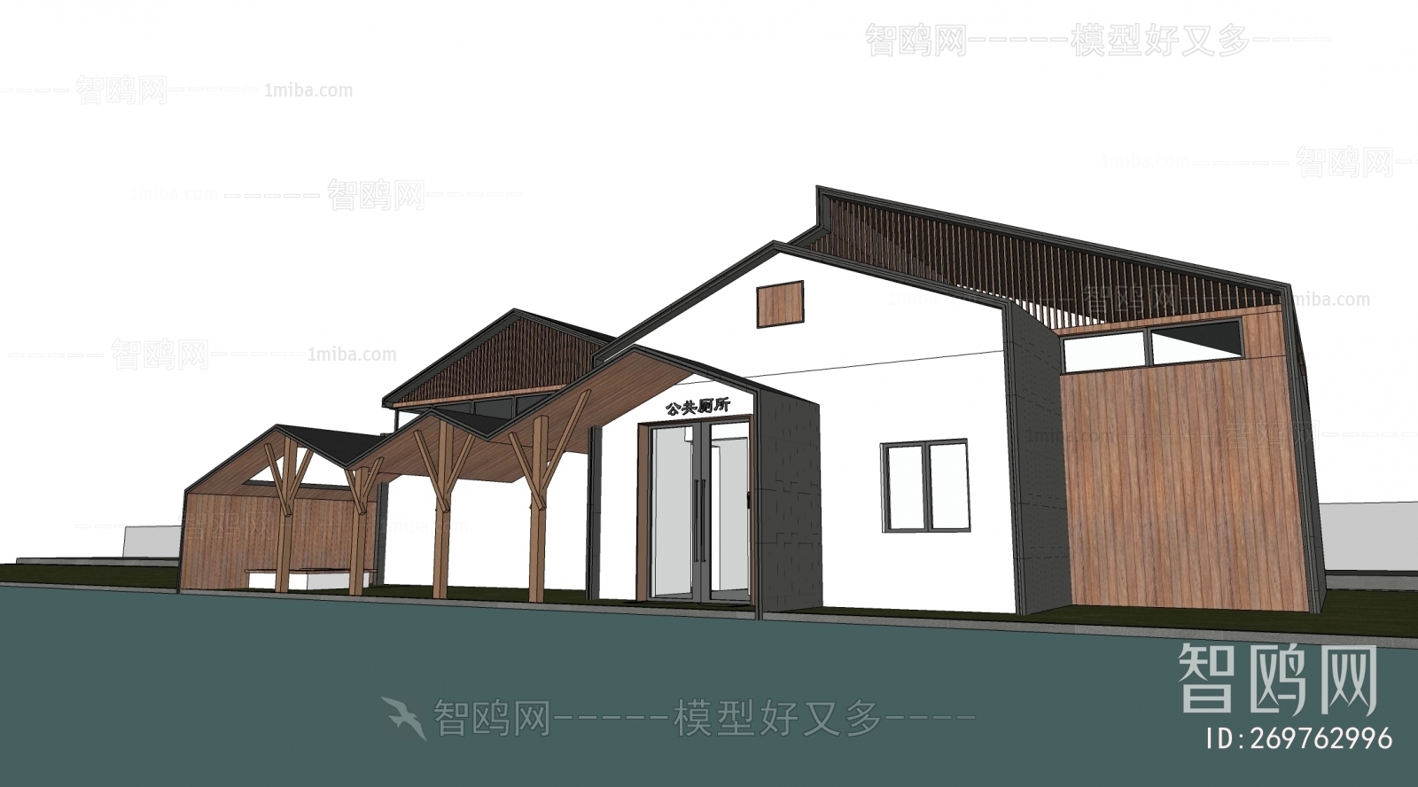 新中式公共厕所卫生间建筑