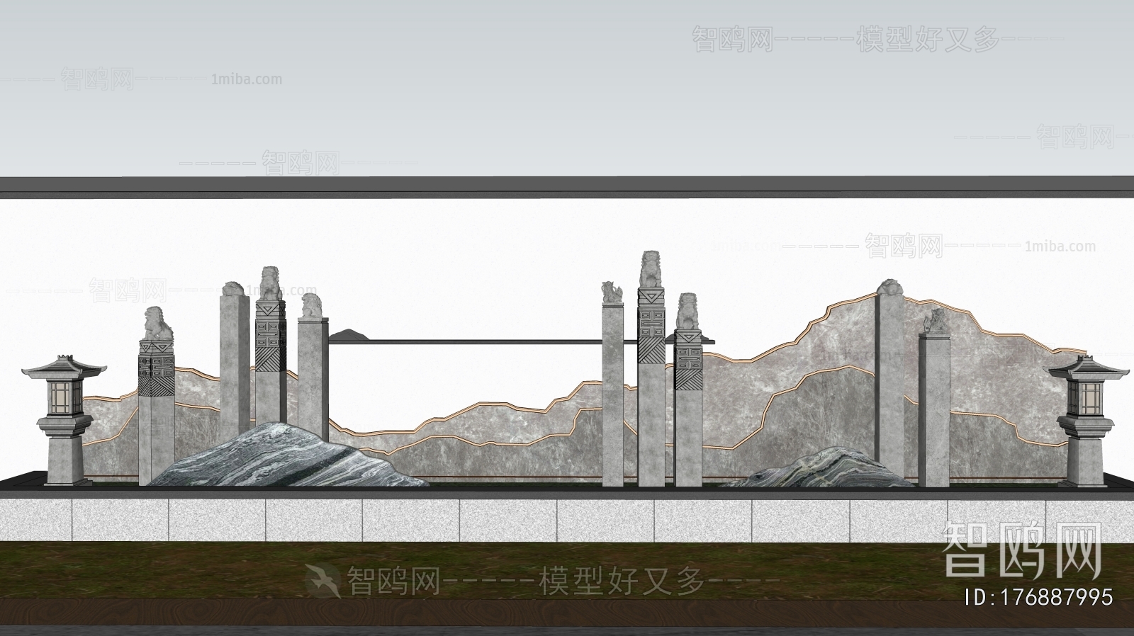 New Chinese Style Landscape Wall