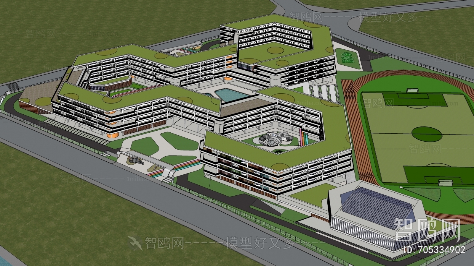 Modern Architectural Bird's-eye View Planning