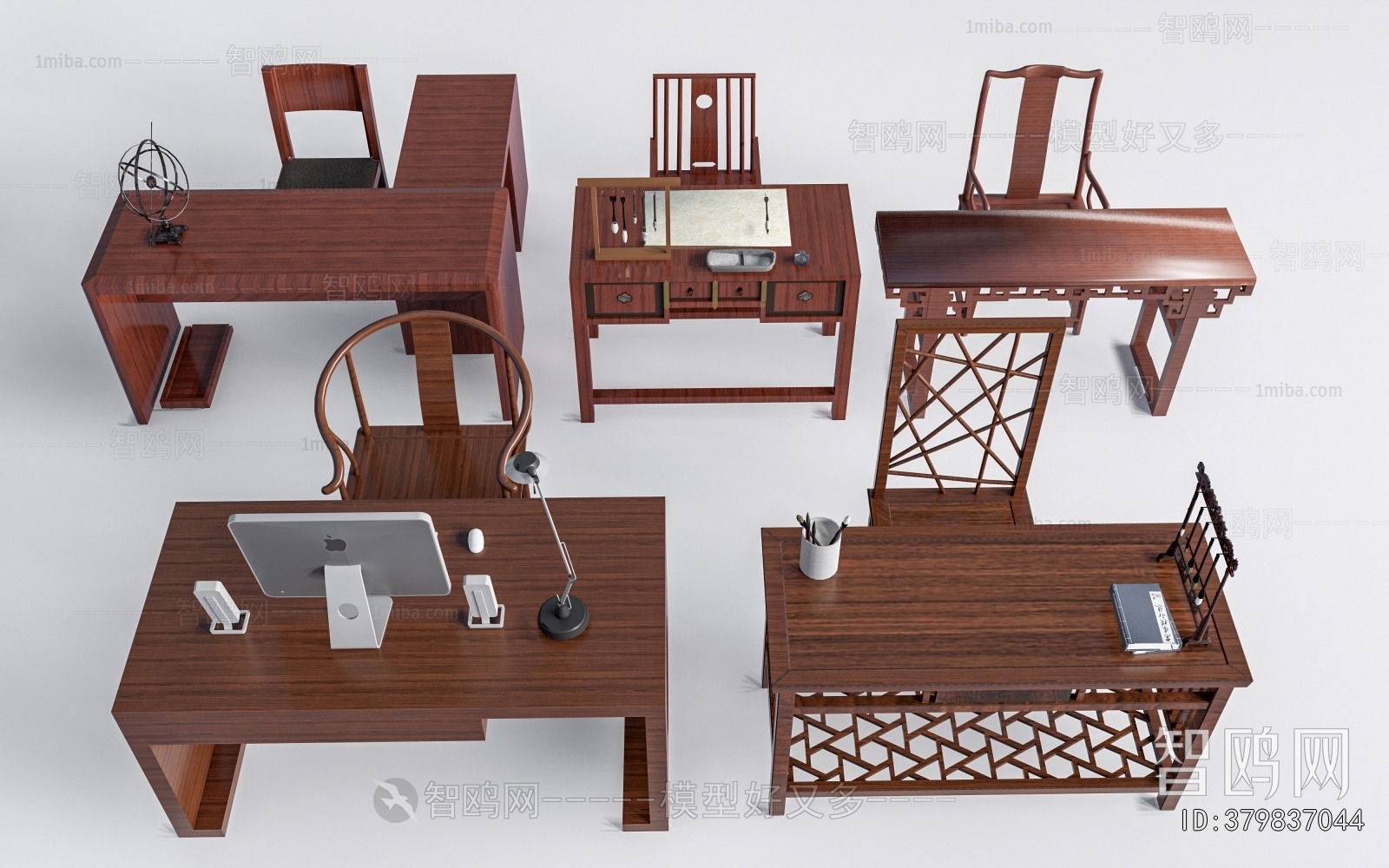 Chinese Style Computer Desk And Chair