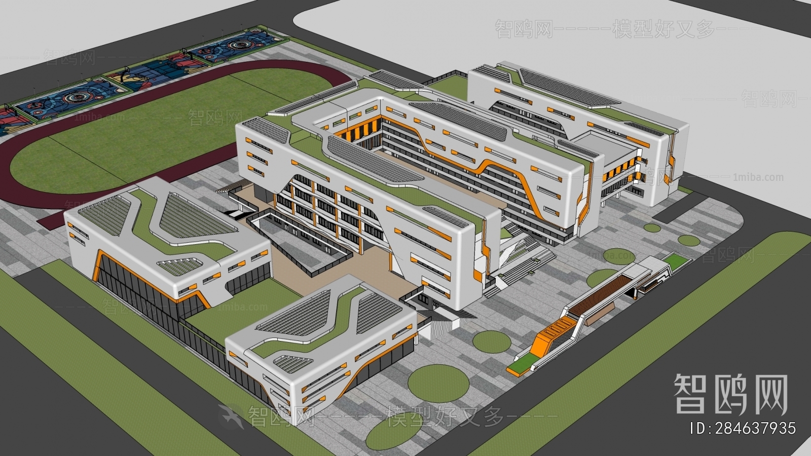 Modern Architectural Bird's-eye View Planning