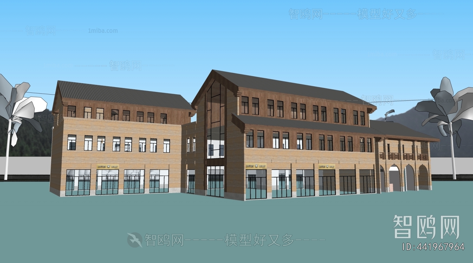 New Chinese Style Appearance Of Commercial Building