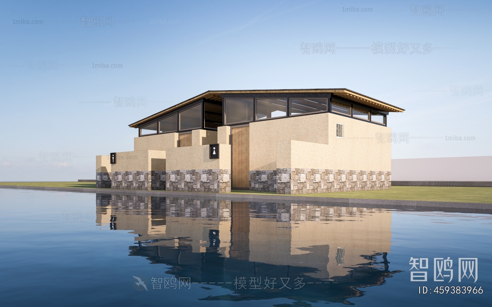 新中式公共厕所卫生间建筑