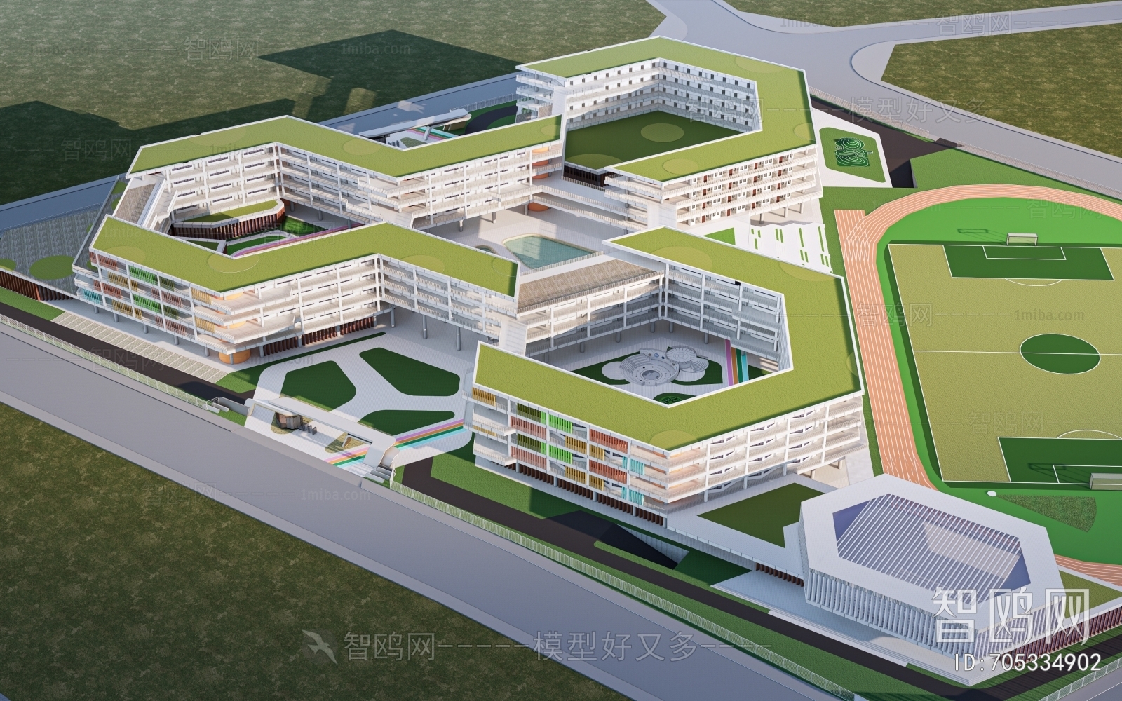 Modern Architectural Bird's-eye View Planning