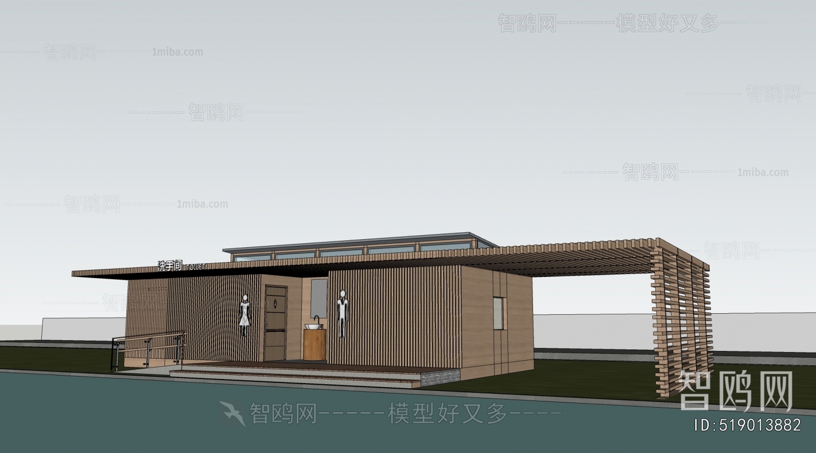 现代公共厕所卫生间建筑