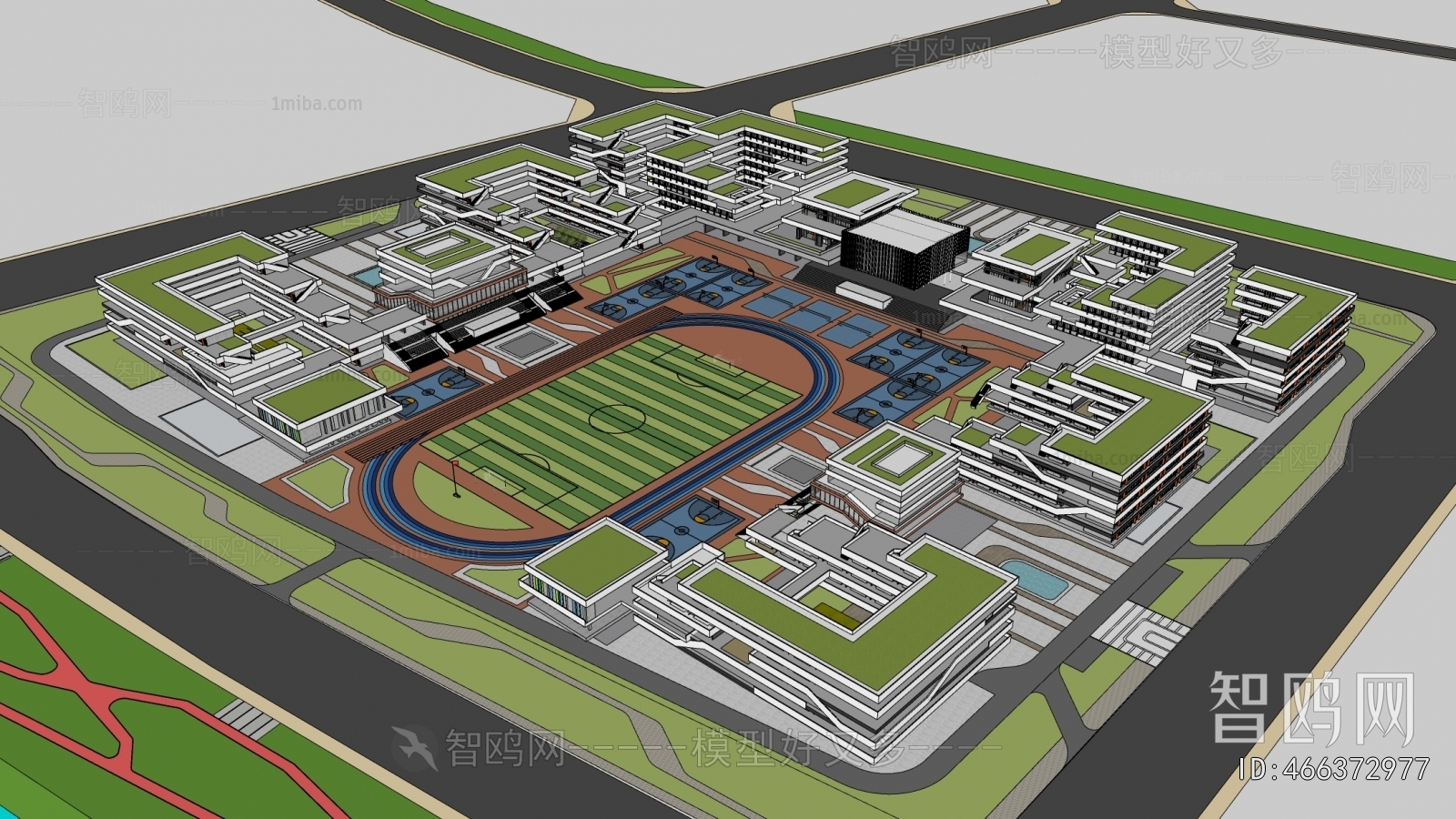 Modern Architectural Bird's-eye View Planning