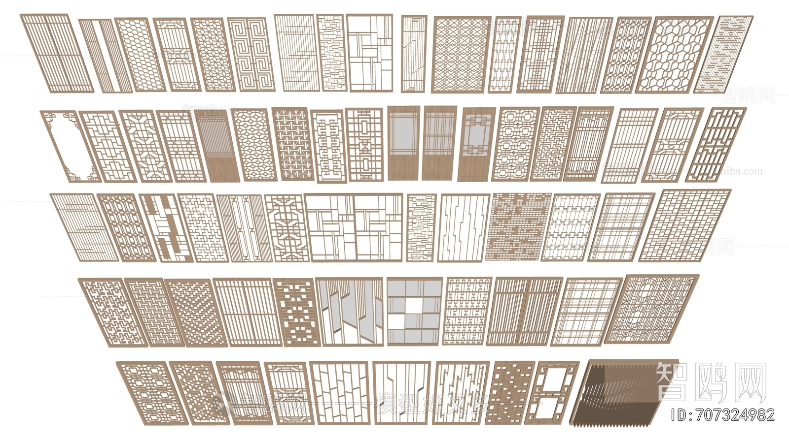 New Chinese Style Wooden Screen Partition