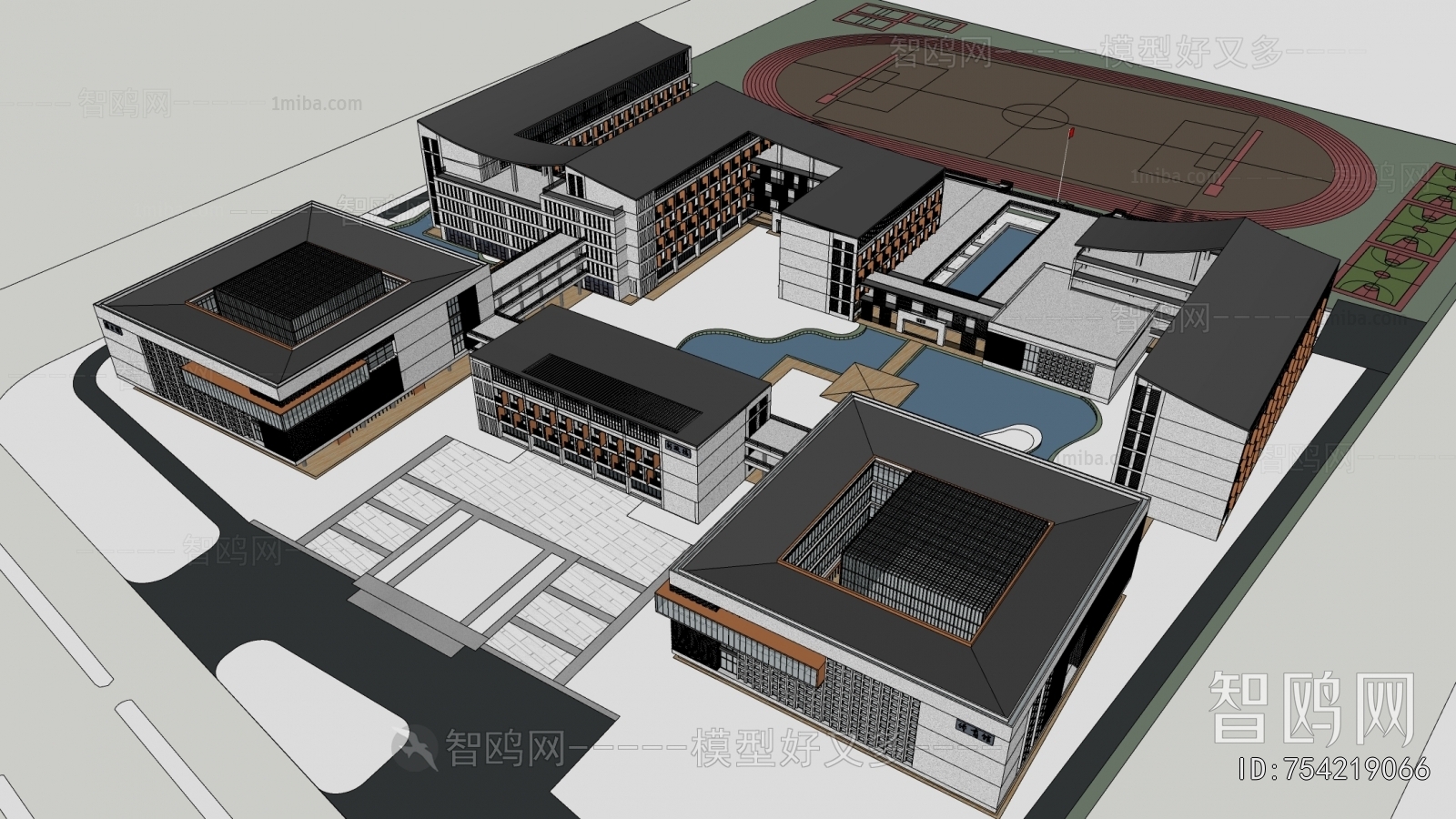 Modern Architectural Bird's-eye View Planning