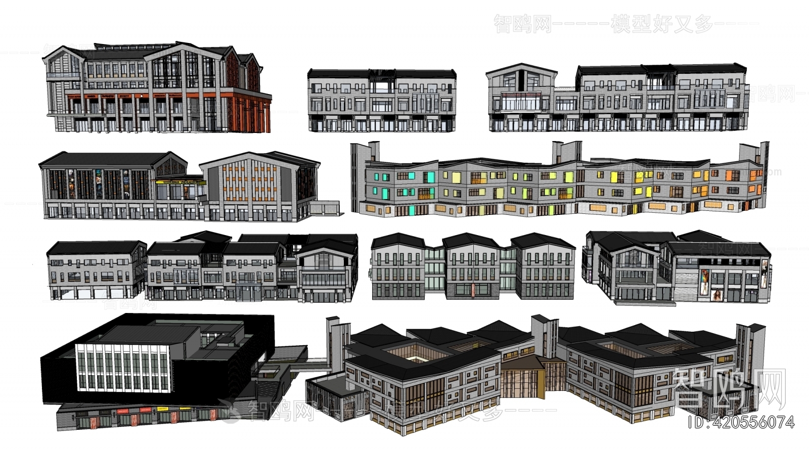 New Chinese Style Appearance Of Commercial Building
