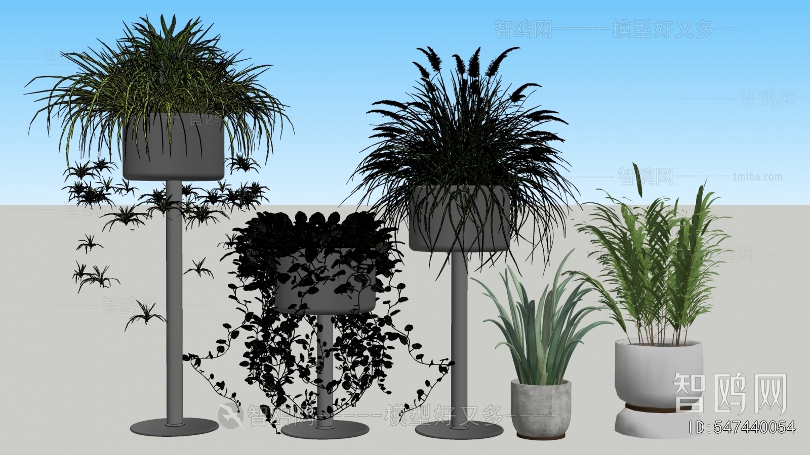 Modern Ground Green Plant Potted Plants