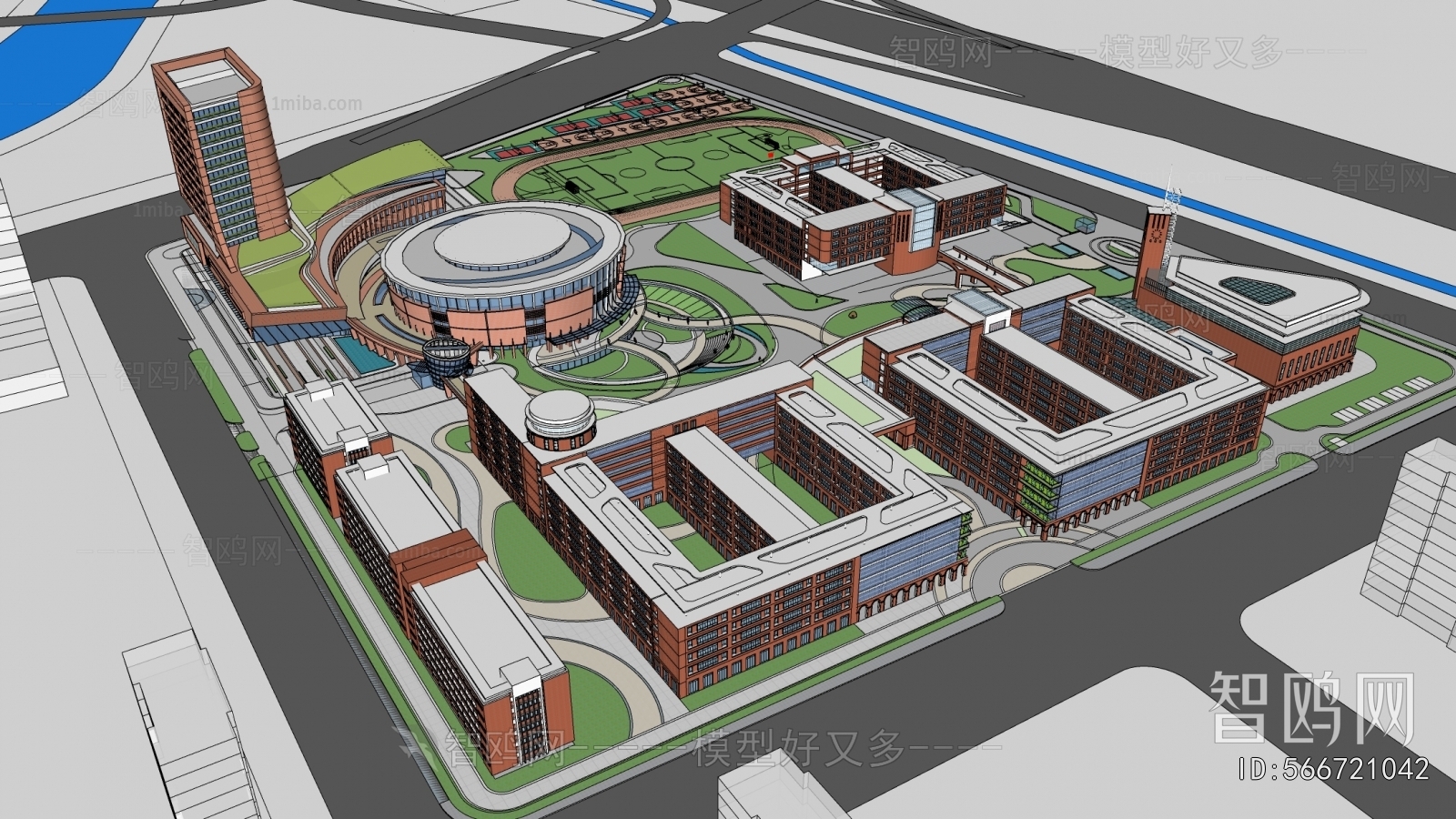 Modern Architectural Bird's-eye View Planning