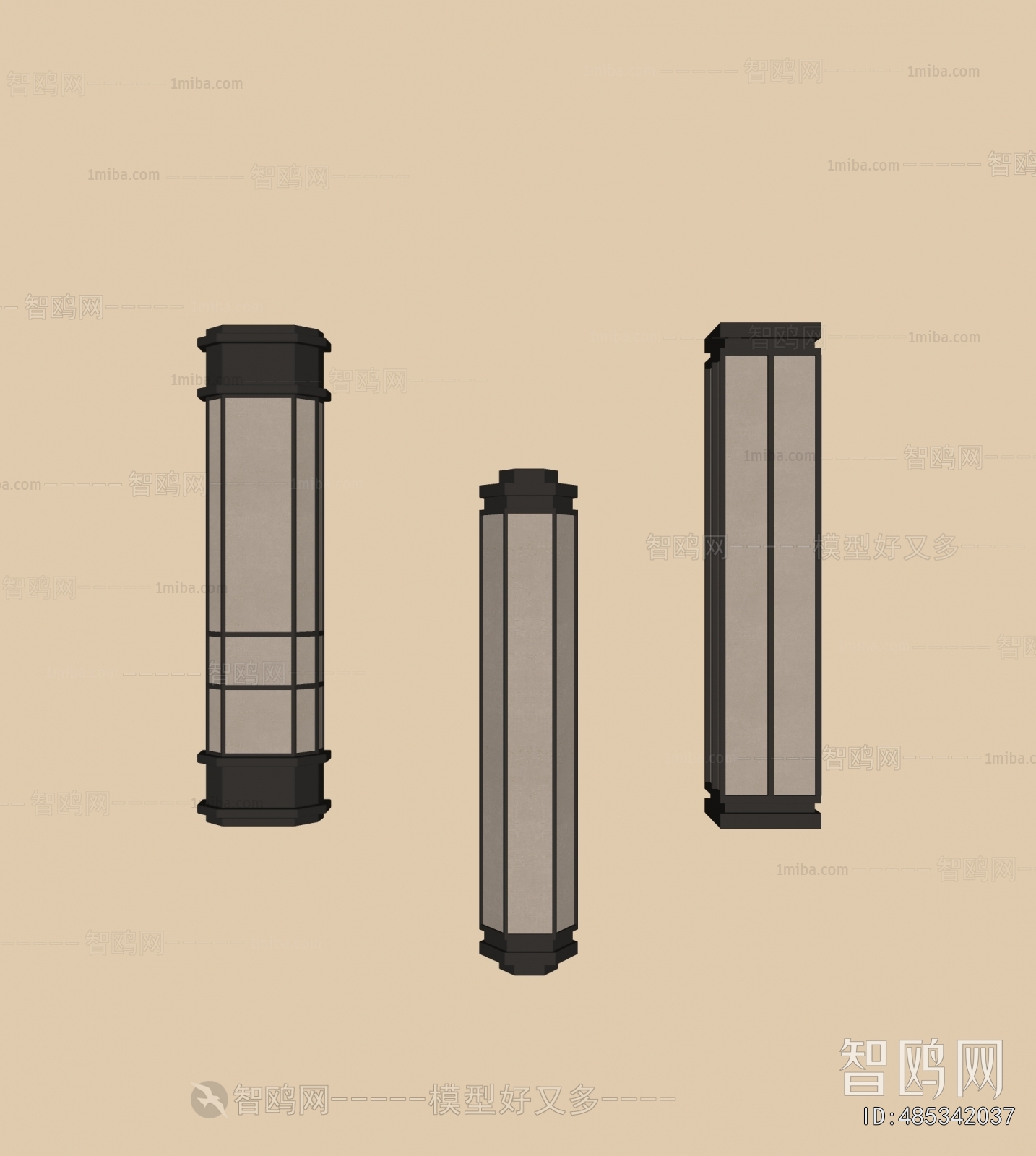 新中式长条壁灯组合