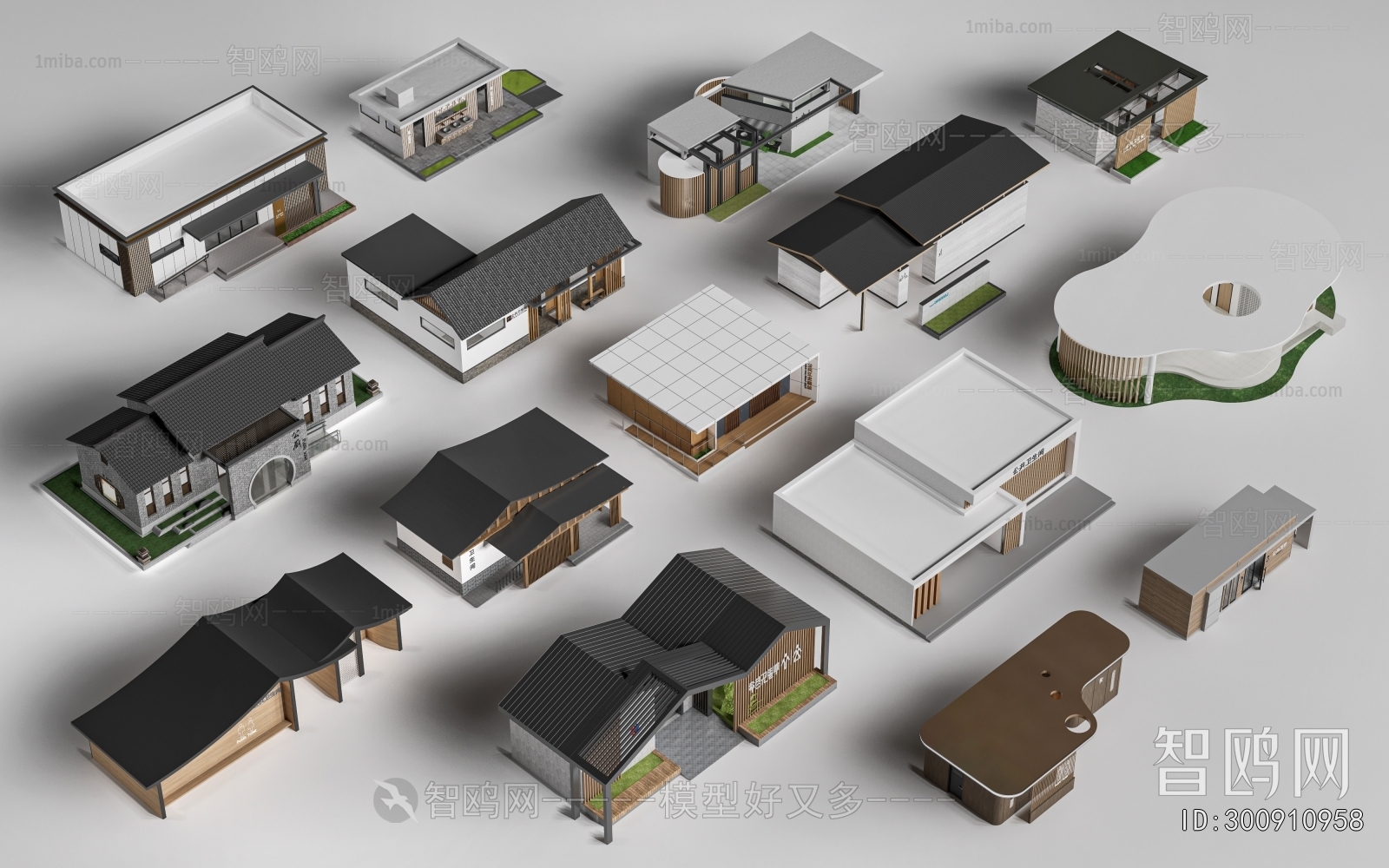 新中式公厕建筑组合