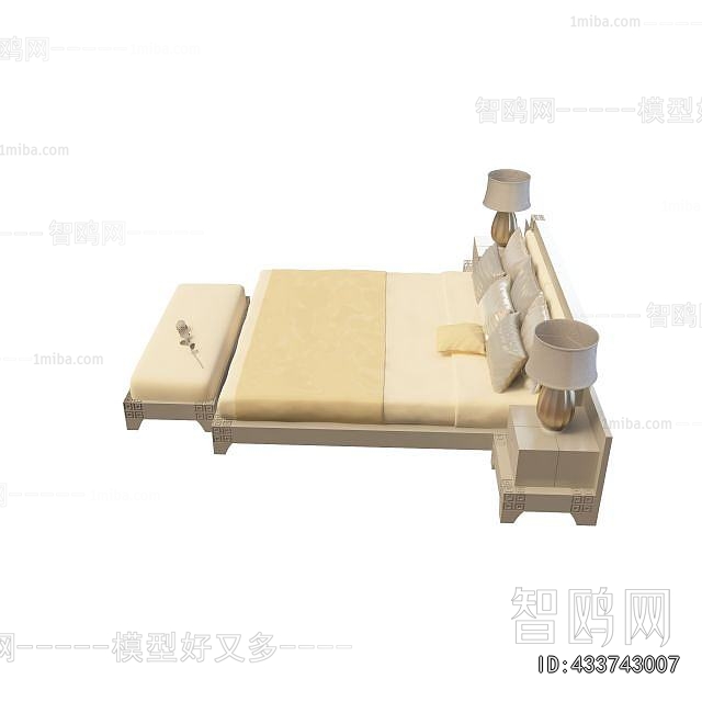 Simple European Style Double Bed