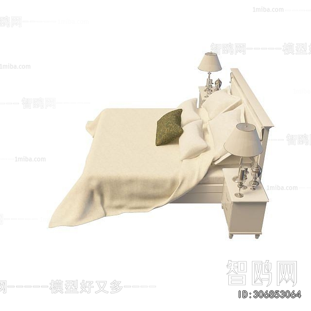 Simple European Style Double Bed