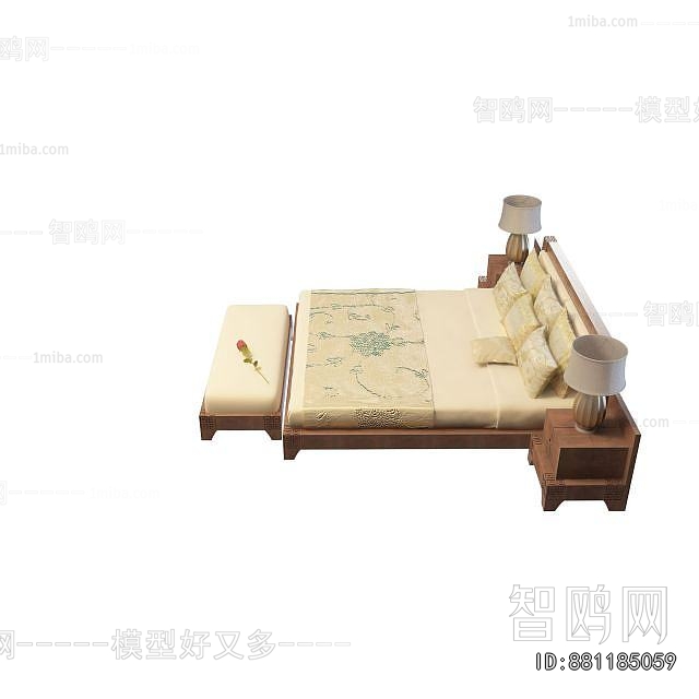 New Chinese Style Double Bed
