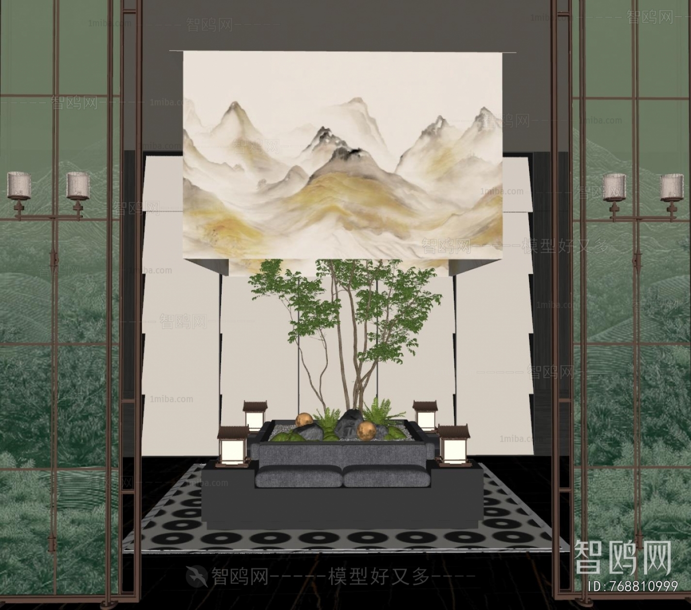 New Chinese Style Plant Landscaping